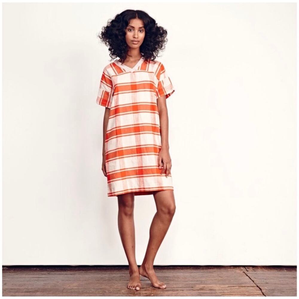 Ace & Jig halftime shift dress in stellar  red/cream size small